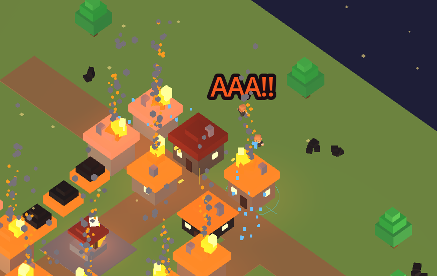The panic cascade: a burning civilian sprints screaming down the alley