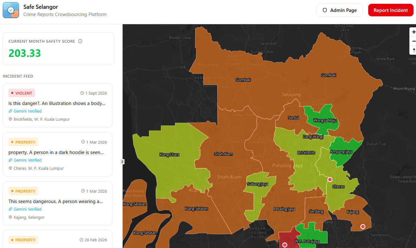 Safe Selangor Dashboard Overview